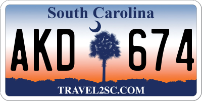SC license plate AKD674