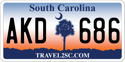 SC license plate AKD686