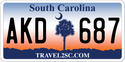 SC license plate AKD687