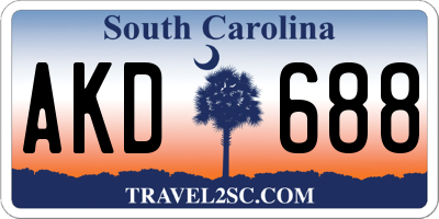 SC license plate AKD688