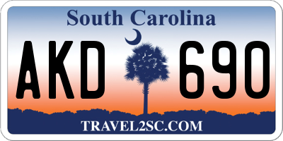 SC license plate AKD690