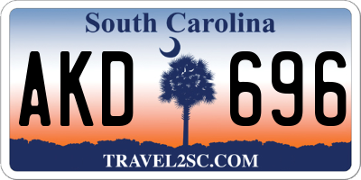 SC license plate AKD696