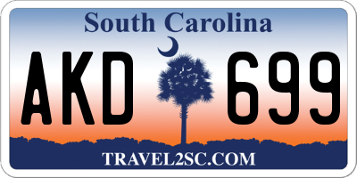 SC license plate AKD699