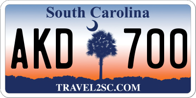SC license plate AKD700