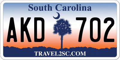 SC license plate AKD702
