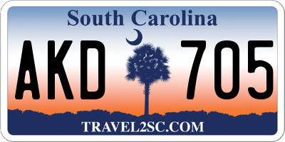 SC license plate AKD705