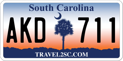 SC license plate AKD711