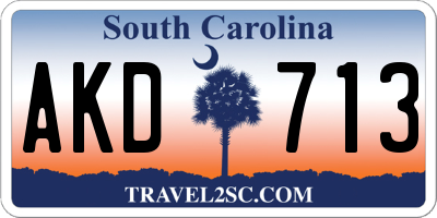 SC license plate AKD713