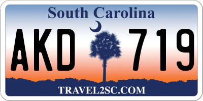 SC license plate AKD719