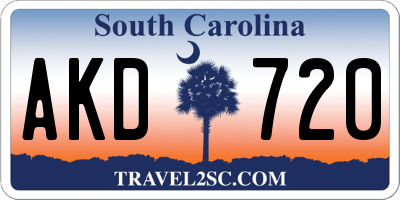 SC license plate AKD720