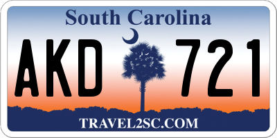 SC license plate AKD721
