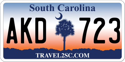SC license plate AKD723