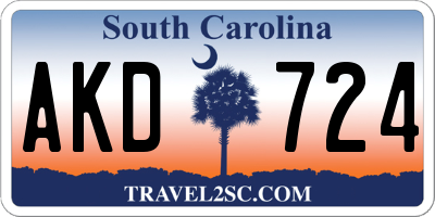 SC license plate AKD724