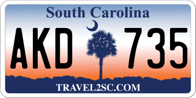 SC license plate AKD735
