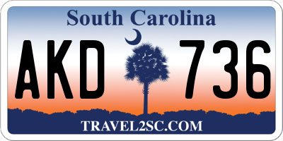 SC license plate AKD736