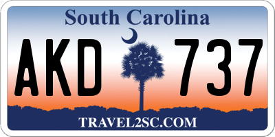 SC license plate AKD737