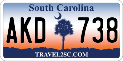 SC license plate AKD738