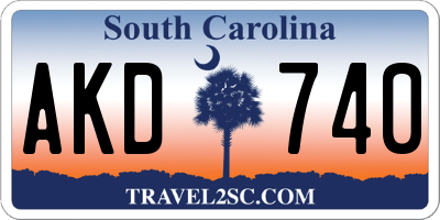 SC license plate AKD740