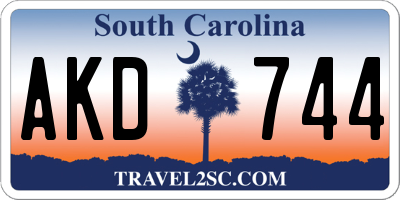 SC license plate AKD744