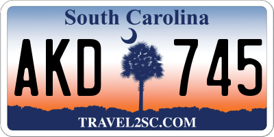 SC license plate AKD745