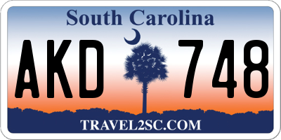 SC license plate AKD748