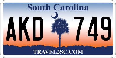 SC license plate AKD749
