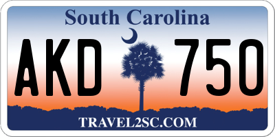 SC license plate AKD750