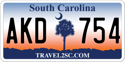 SC license plate AKD754