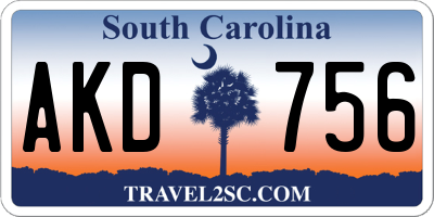 SC license plate AKD756