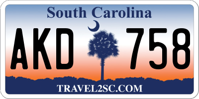 SC license plate AKD758