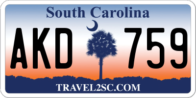 SC license plate AKD759