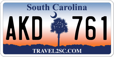 SC license plate AKD761
