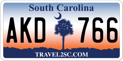 SC license plate AKD766