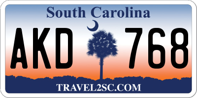 SC license plate AKD768