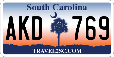 SC license plate AKD769