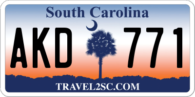 SC license plate AKD771
