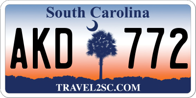 SC license plate AKD772