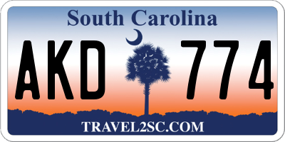SC license plate AKD774