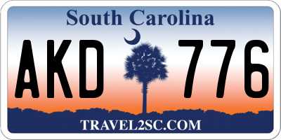 SC license plate AKD776