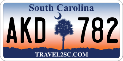 SC license plate AKD782