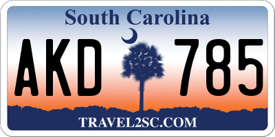 SC license plate AKD785