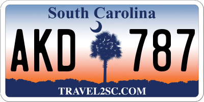 SC license plate AKD787