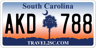 SC license plate AKD788