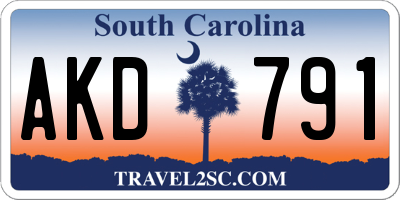 SC license plate AKD791