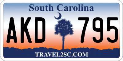 SC license plate AKD795