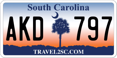 SC license plate AKD797