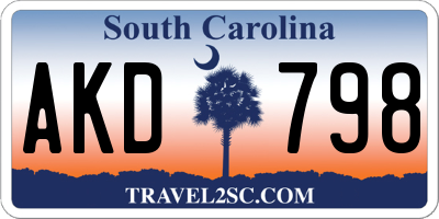 SC license plate AKD798