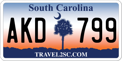 SC license plate AKD799