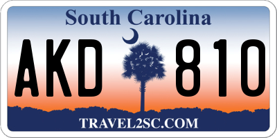 SC license plate AKD810