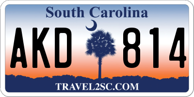 SC license plate AKD814